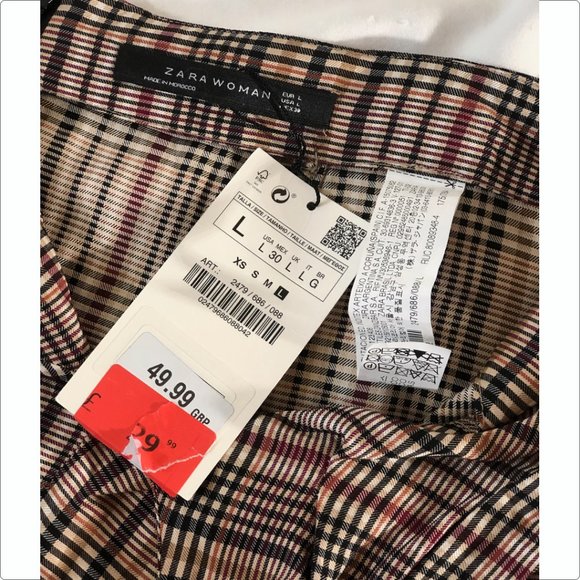 BNWT Zara Plaid Tie-Front Midi Skirt SIZE L - Picture 13 of 14